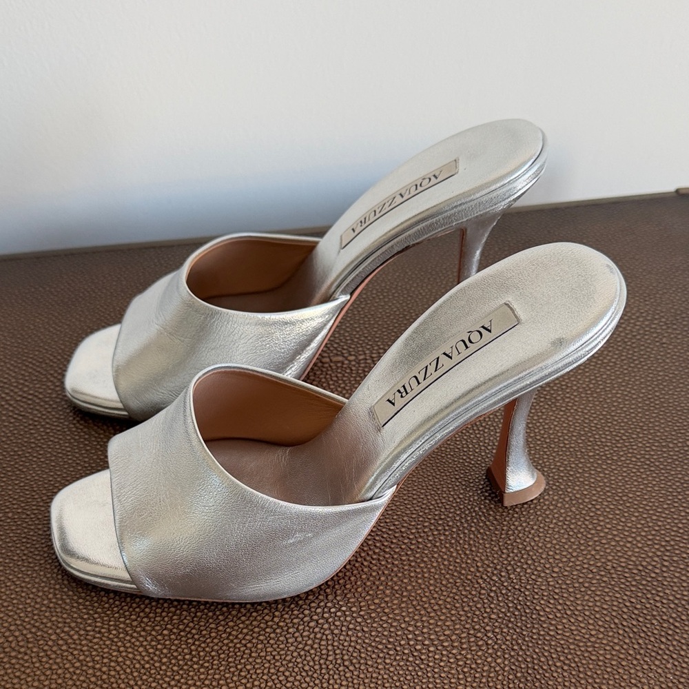 Aquazzura Metallic Silver Sandals - Picture 2 of 6